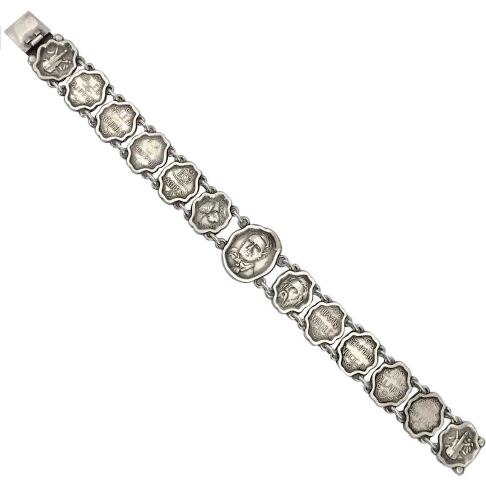 Victorian Sterling Theatrical Literary Link Brace… - image 1