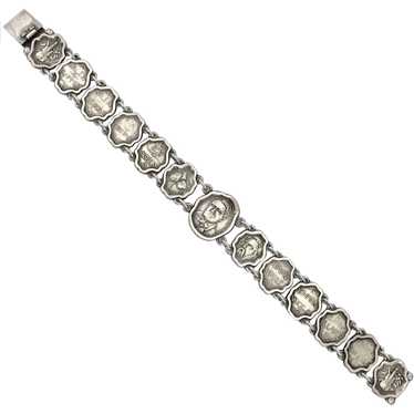 Victorian Sterling Theatrical Literary Link Brace… - image 1