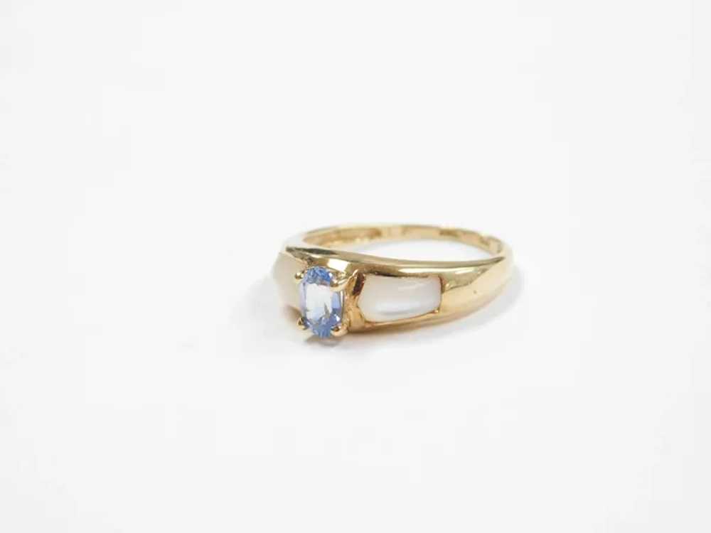 Cornflower Blue Sapphire .53 Carat and Mother Of … - image 3