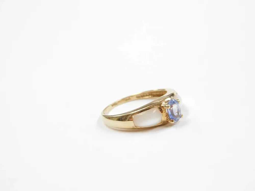 Cornflower Blue Sapphire .53 Carat and Mother Of … - image 4