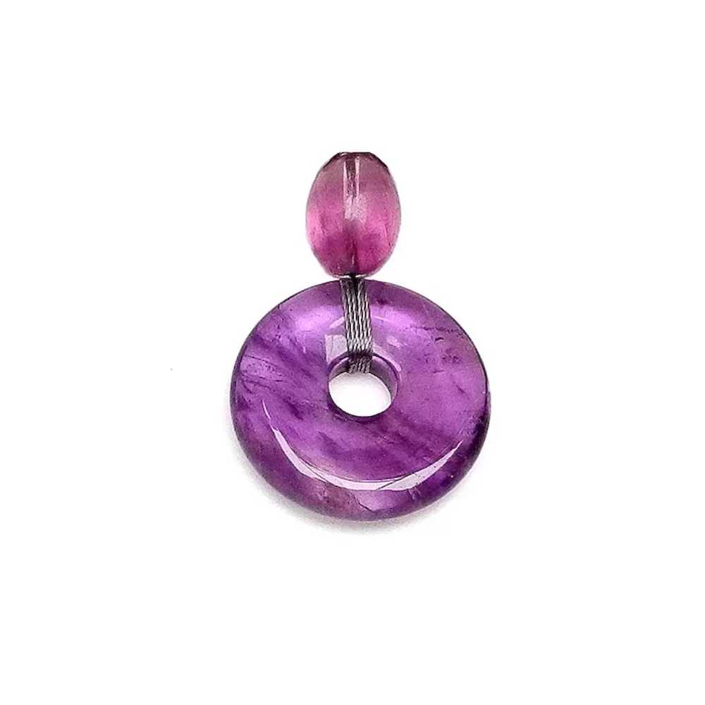 Chic Fluorite Disc on Necklace of Cultured Freshw… - image 2