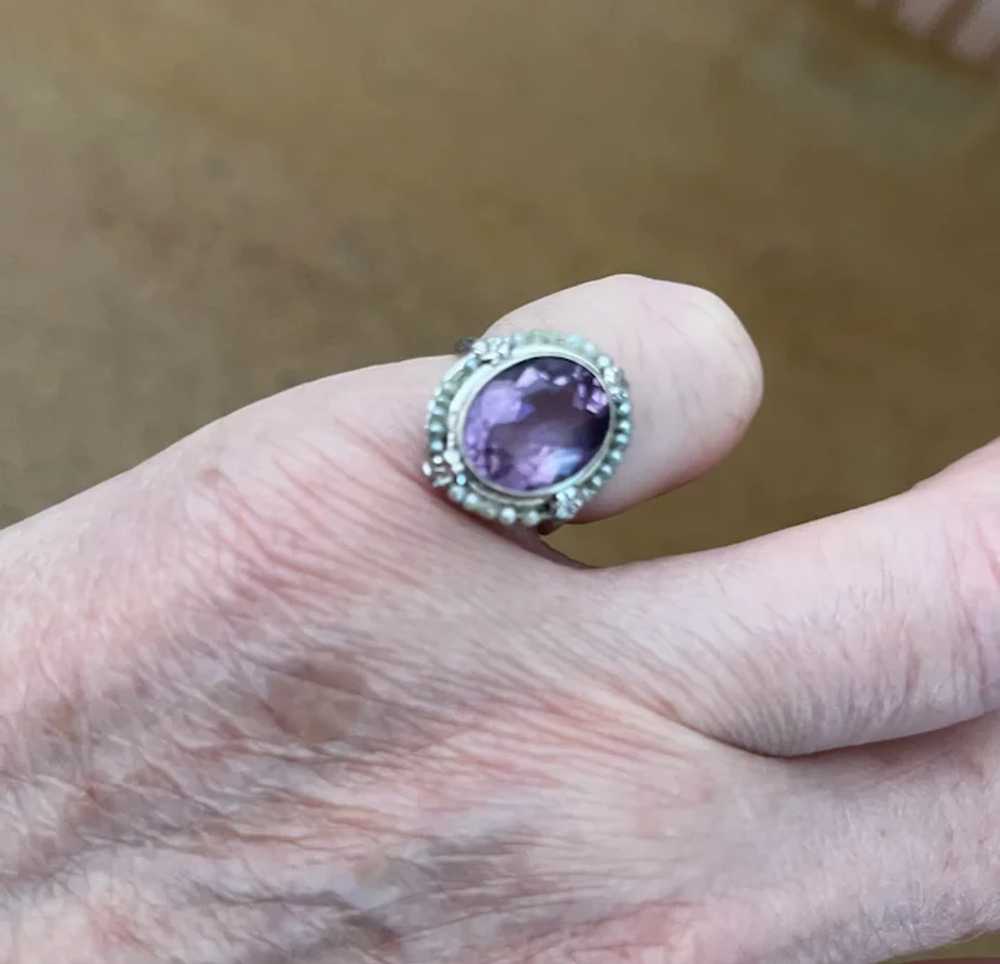 10k Amethyst and Pearl Ring - image 11