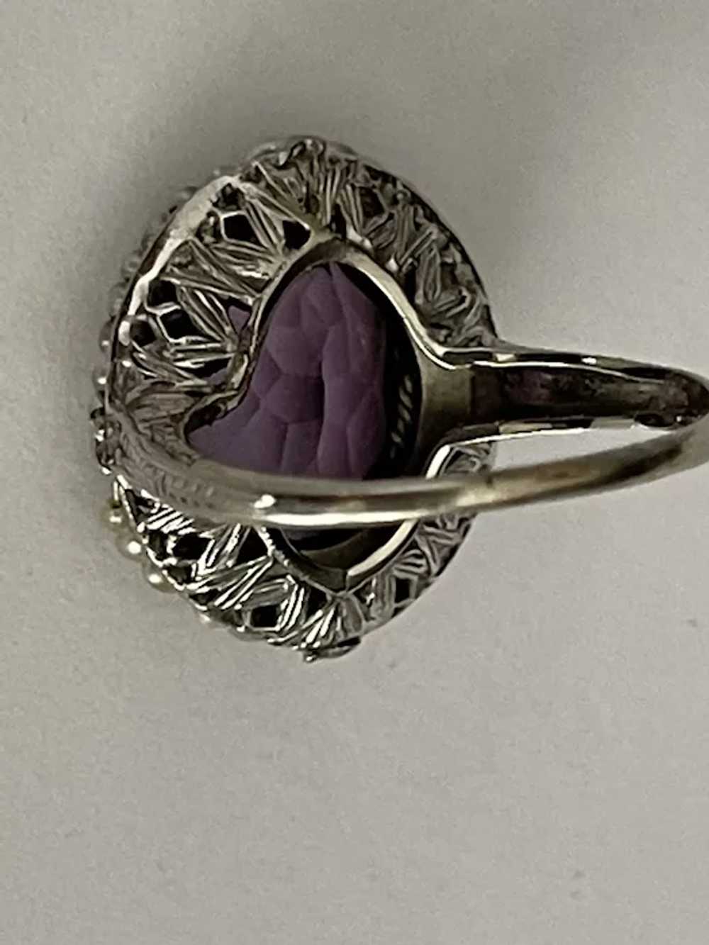 10k Amethyst and Pearl Ring - image 8