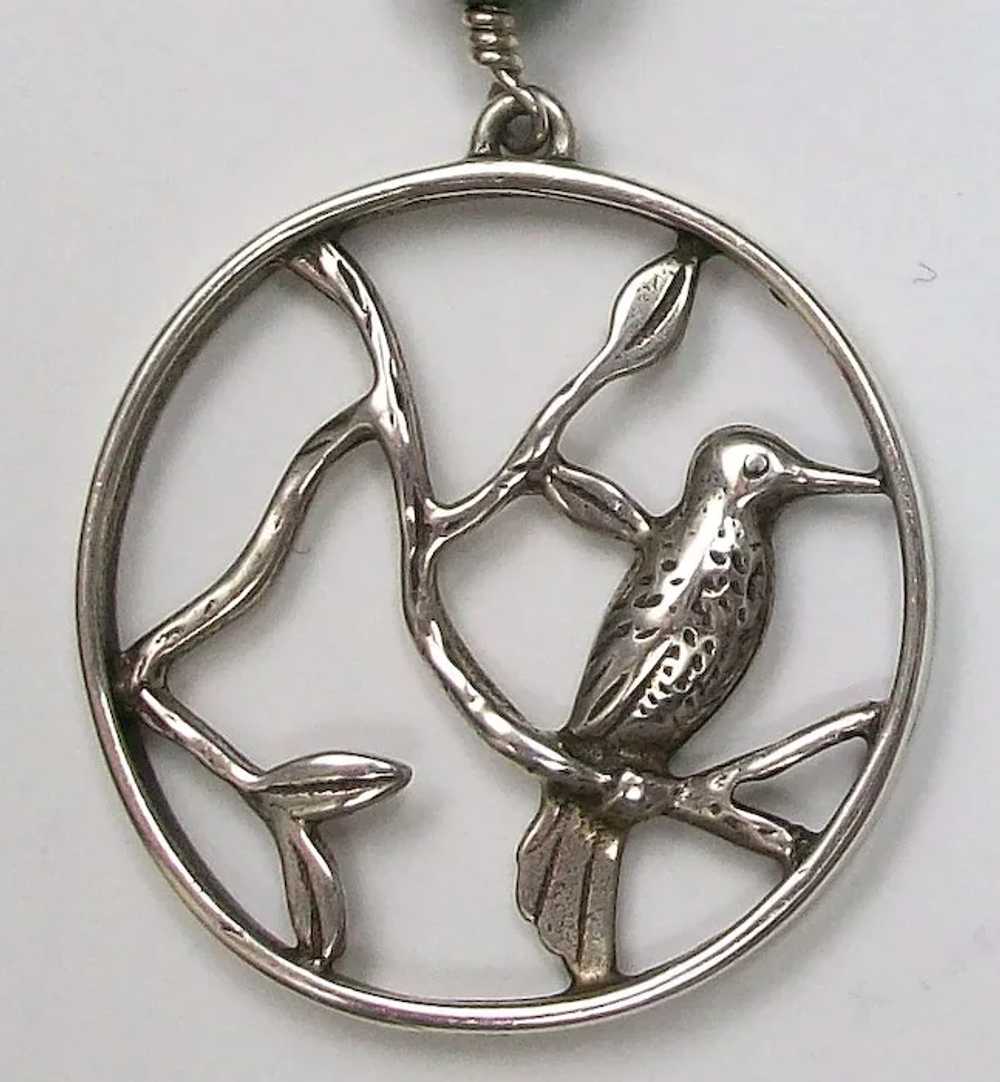 Bird on branch earrings - image 3