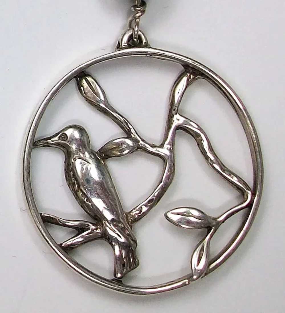Bird on branch earrings - image 4