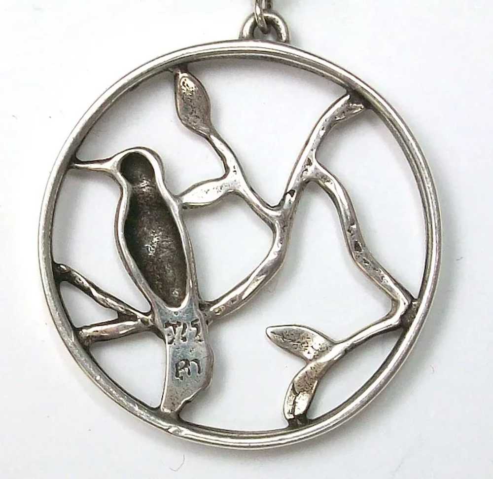 Bird on branch earrings - image 5