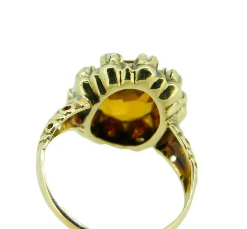 10k Yellow Gold Victorian Citrine and Seed Pearl … - image 4
