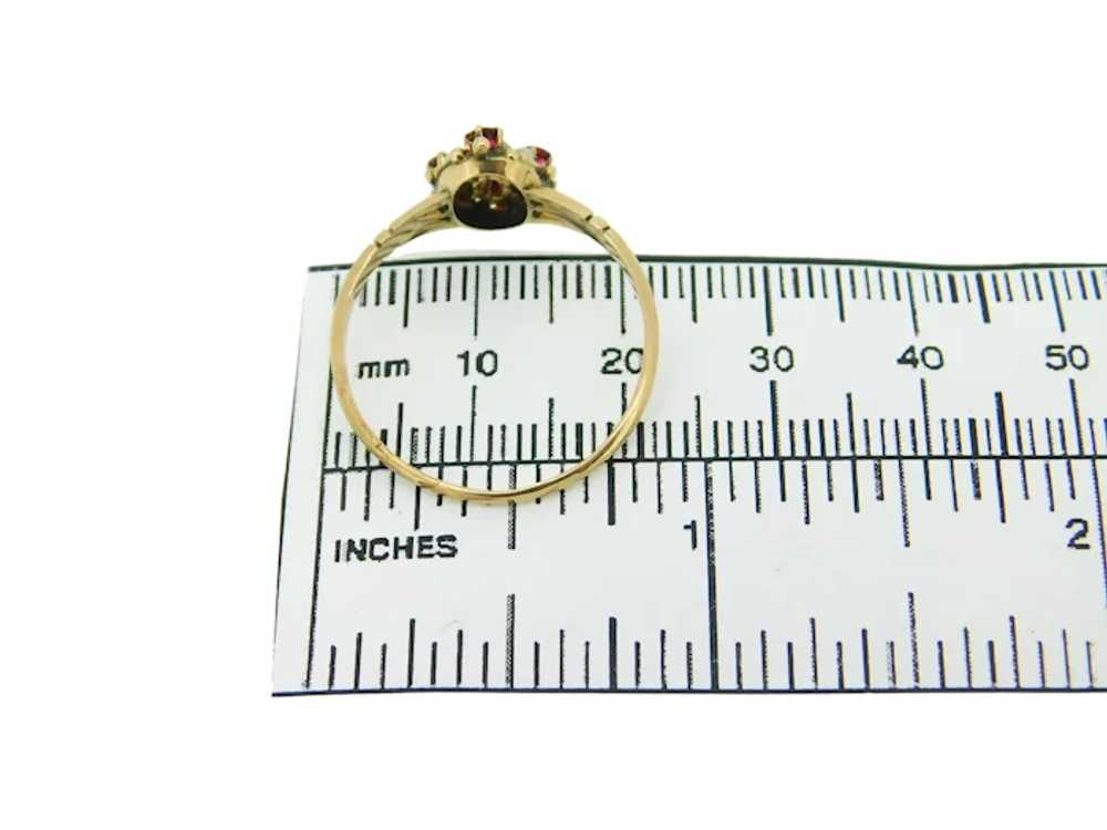 10k Yellow Gold Victorian Red Glass and Seed Pear… - image 7