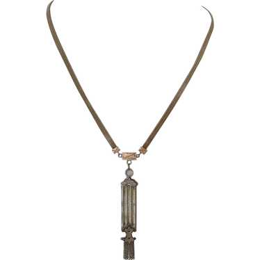 Victorian Taille d'Epargne 14K Fob Necklace