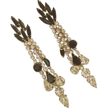 Black and Clear Rhinestone Earrings