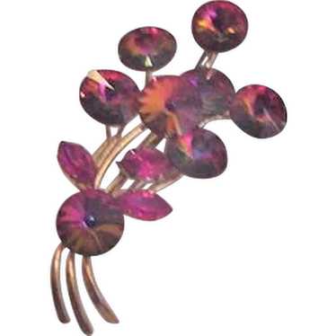 Fuschia Rivoli Rhinestone Pin