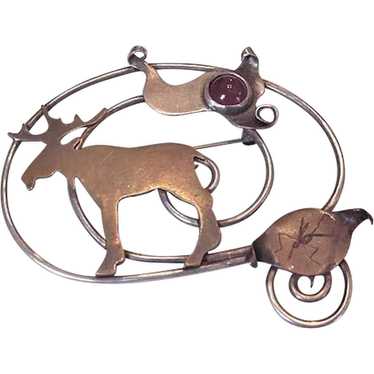 Naturalist Metalwork Moose Pin