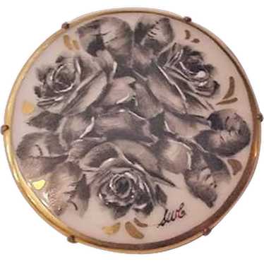 Black Roses Porcelain Pin - image 1
