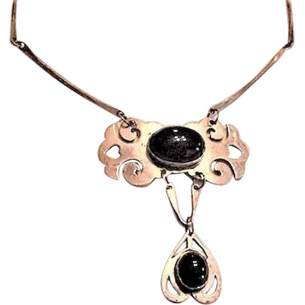 800 Silver and Black Onyx Necklace - image 1