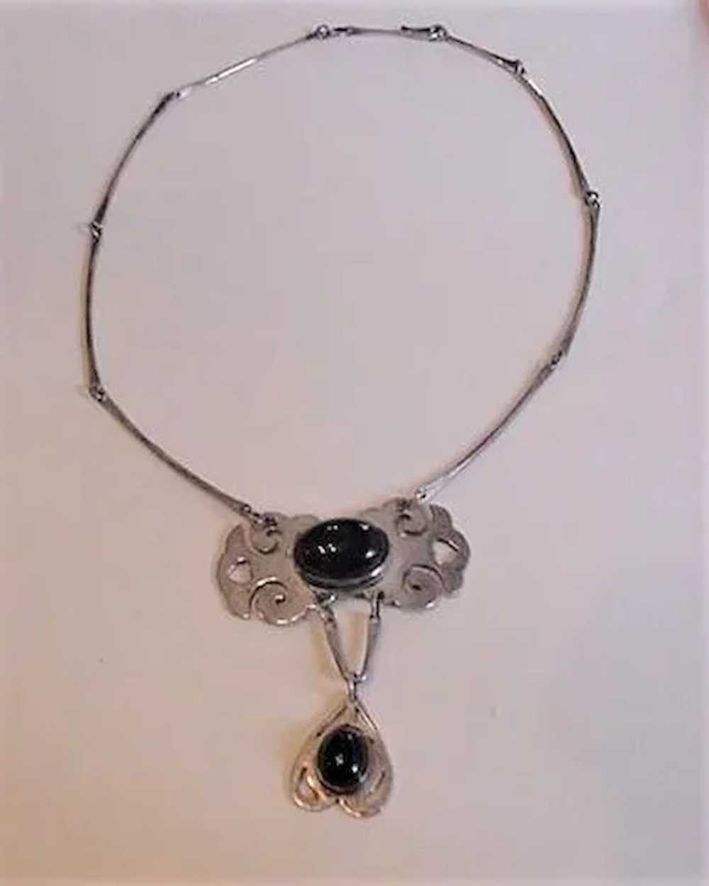 800 Silver and Black Onyx Necklace - image 2