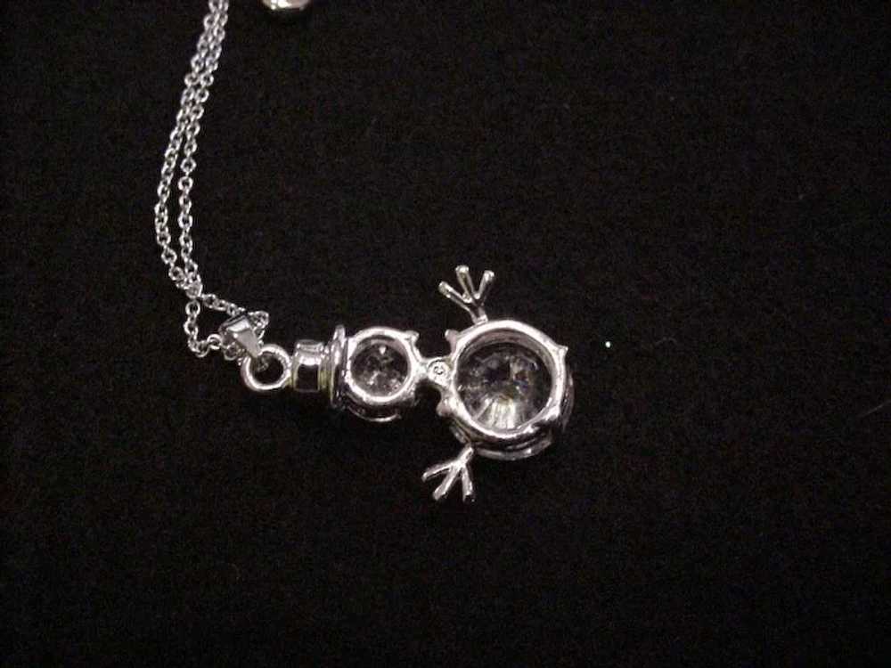 Crystal Snowman Pendant Necklace - image 2
