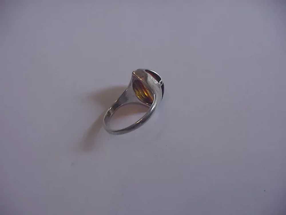 Sterling Silver Amber Ring - image 2