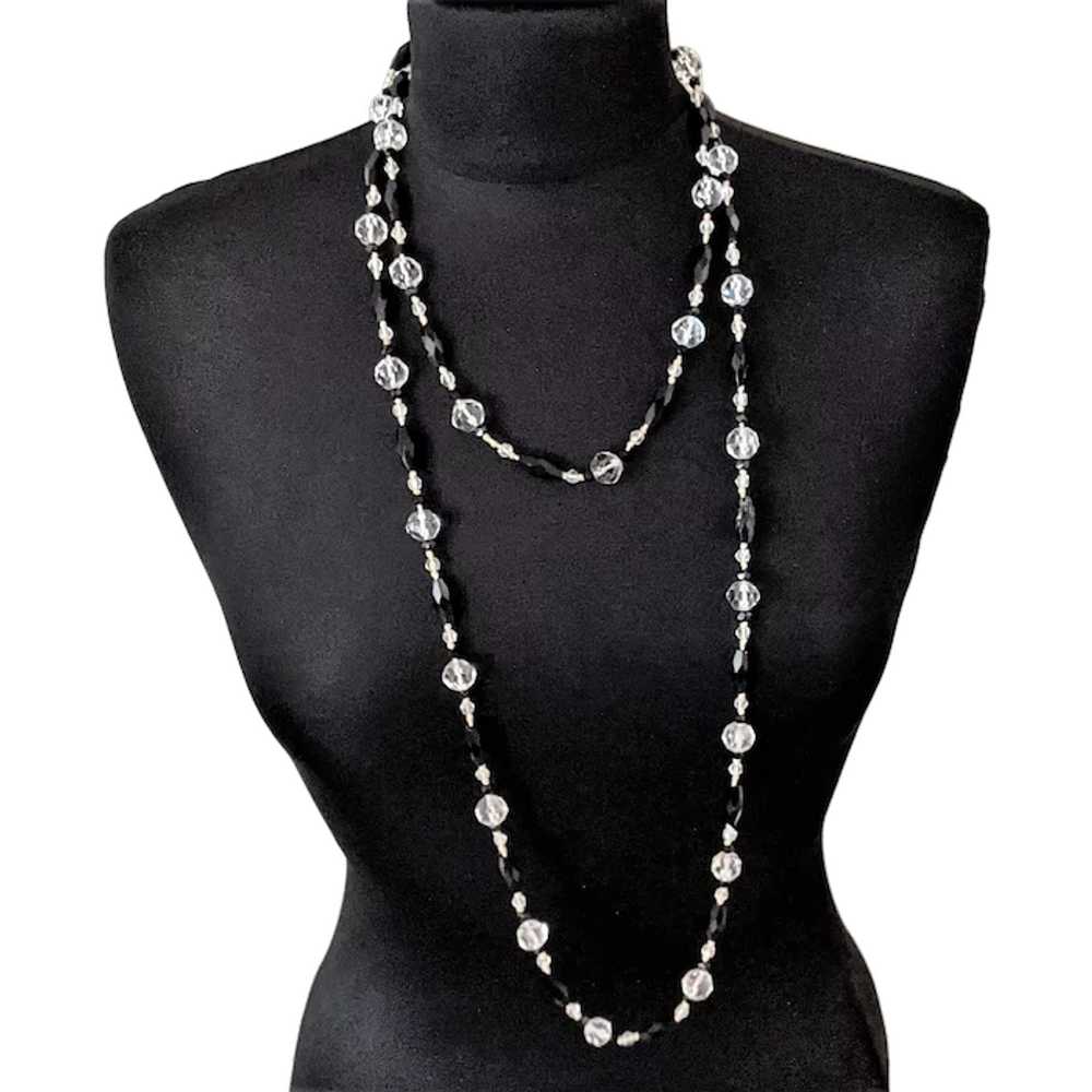 Art Deco Crystal Bead Necklace - image 1