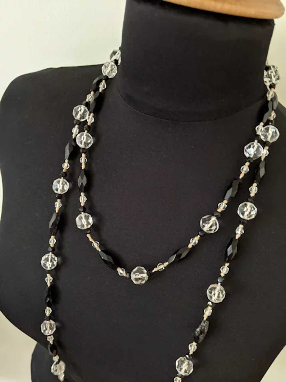 Art Deco Crystal Bead Necklace - image 2