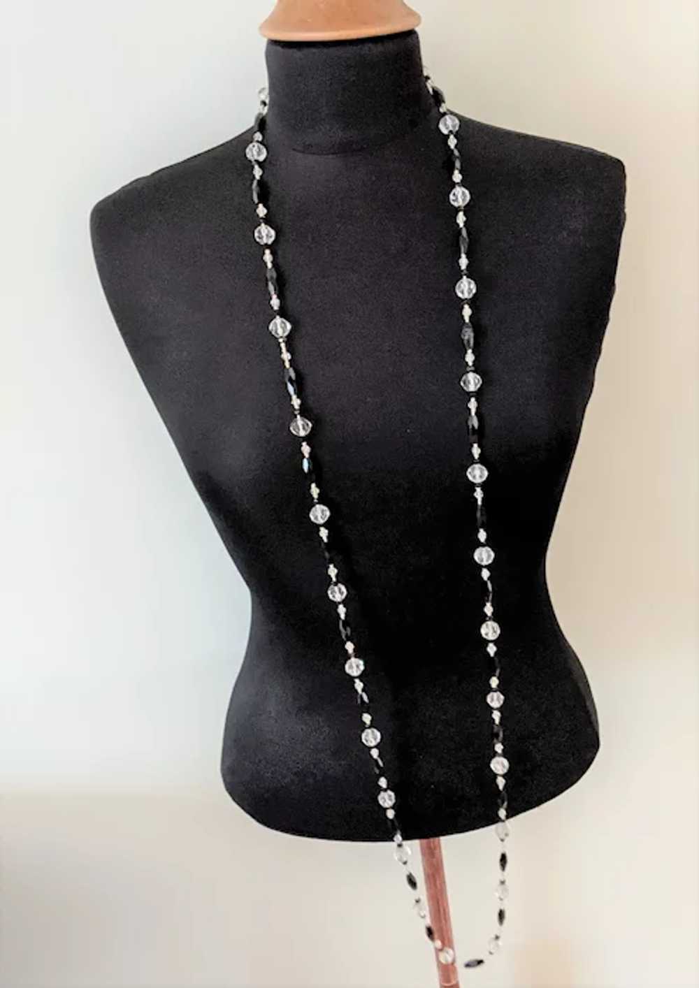 Art Deco Crystal Bead Necklace - image 4