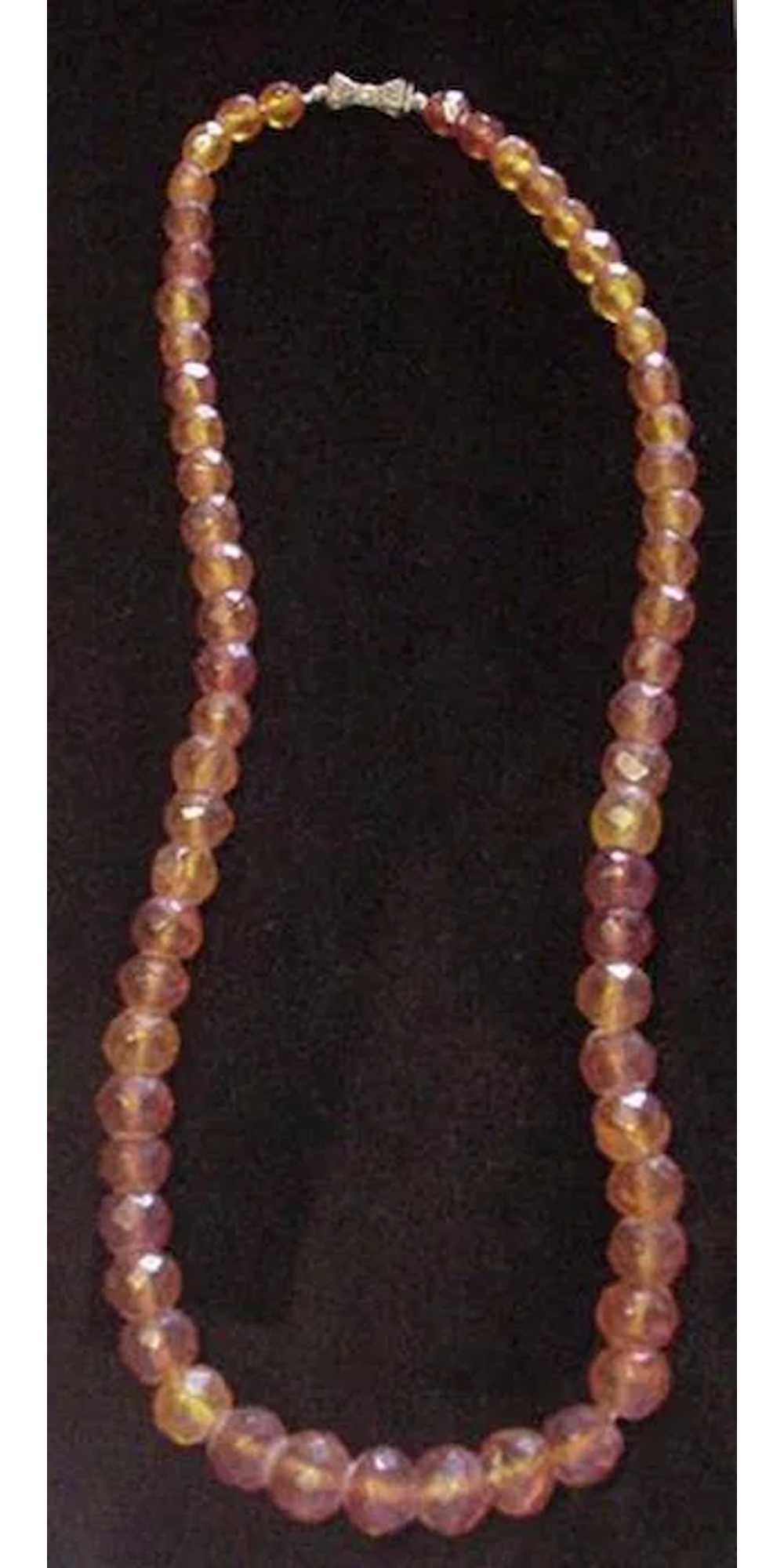 Vintage Faceted Genuine Amber Bead Necklace - image 1