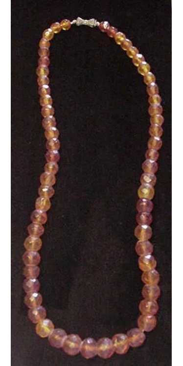 Vintage Faceted Genuine Amber Bead Necklace