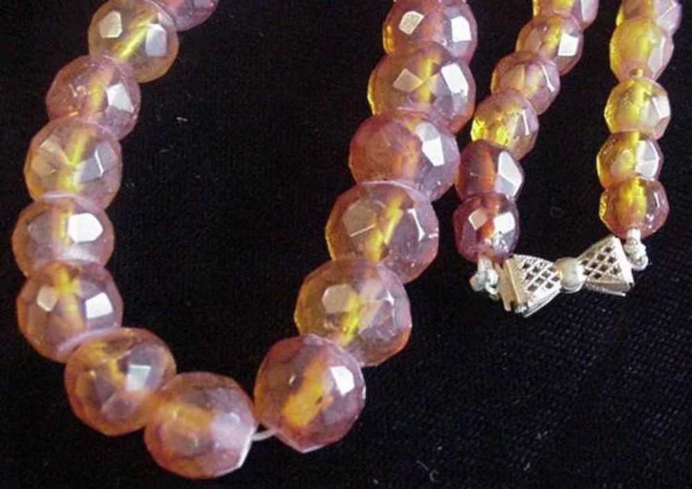 Vintage Faceted Genuine Amber Bead Necklace - image 2