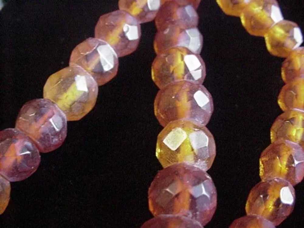Vintage Faceted Genuine Amber Bead Necklace - image 3