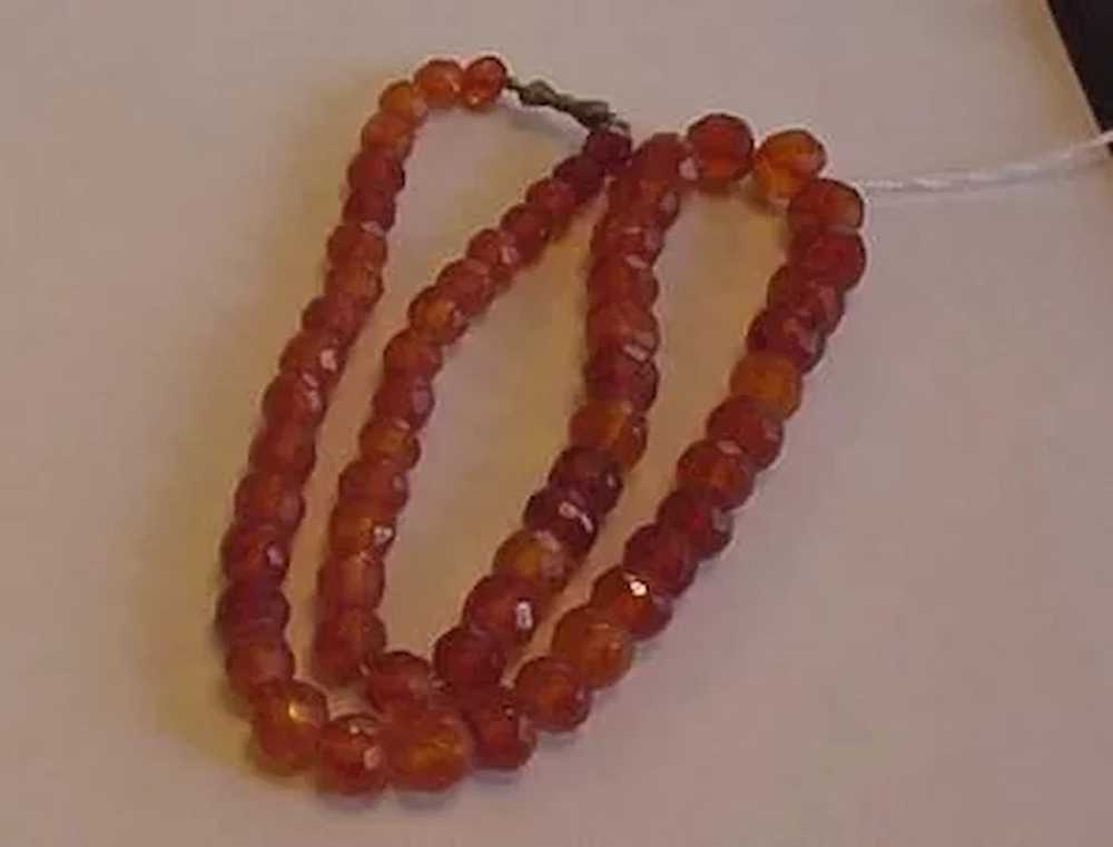 Vintage Faceted Genuine Amber Bead Necklace - image 5