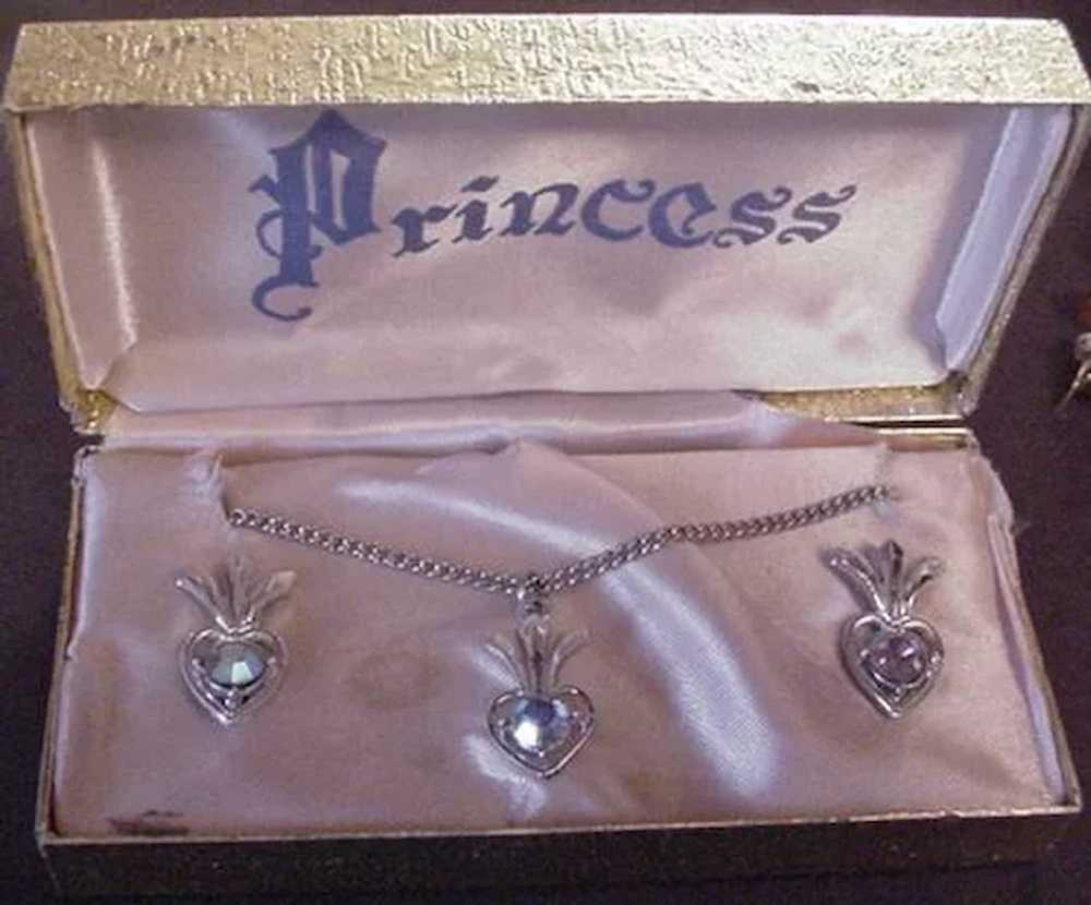 Vintage Princess Necklace and Earrings set in Ori… - image 1