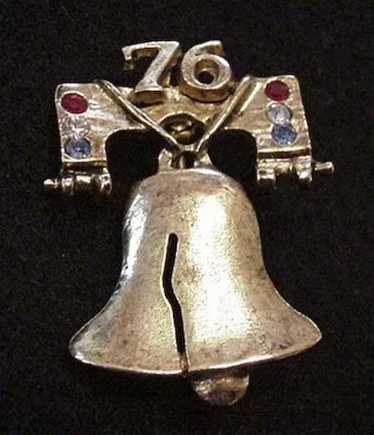 Liberty Bell Pin with Rhinestones - image 1