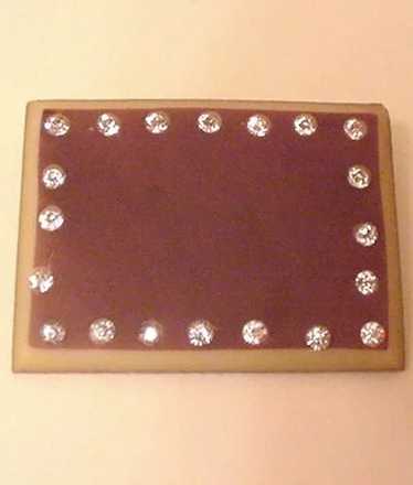 Art Deco Celluloid and Rhinestone Pin - image 1