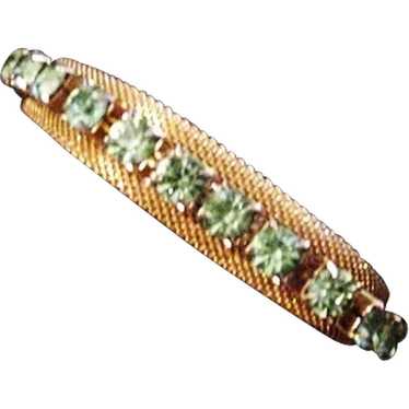 Peridot Glass Rhinestone Bracelet