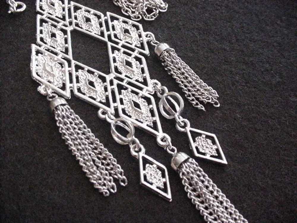 Vintage Long Chain Fringe Necklace - image 2