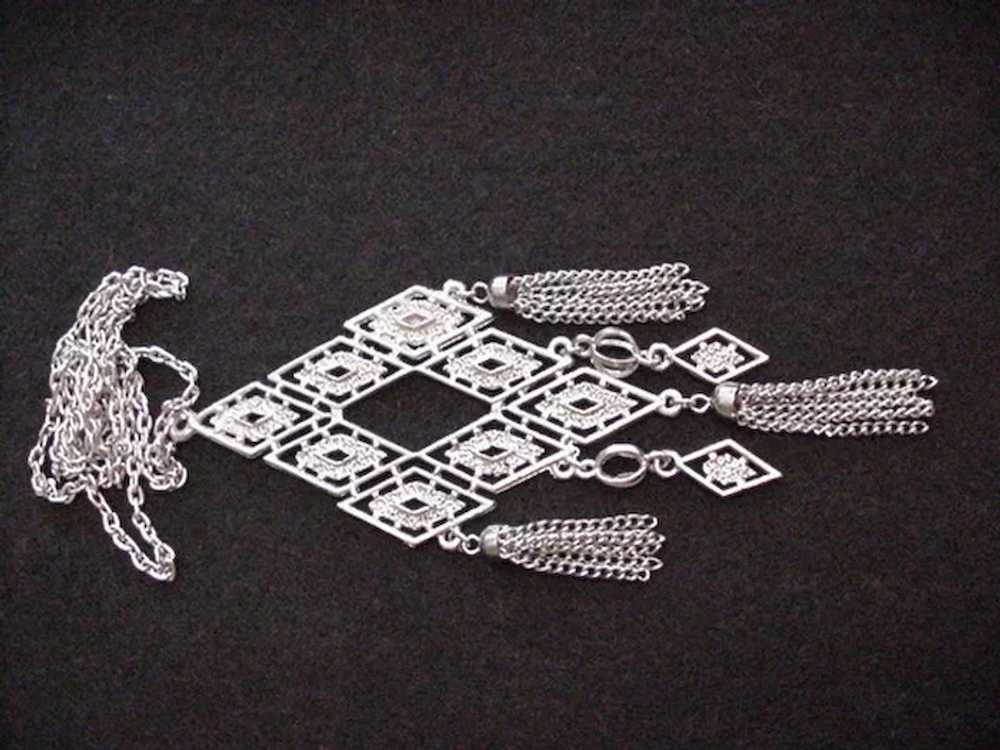 Vintage Long Chain Fringe Necklace - image 3