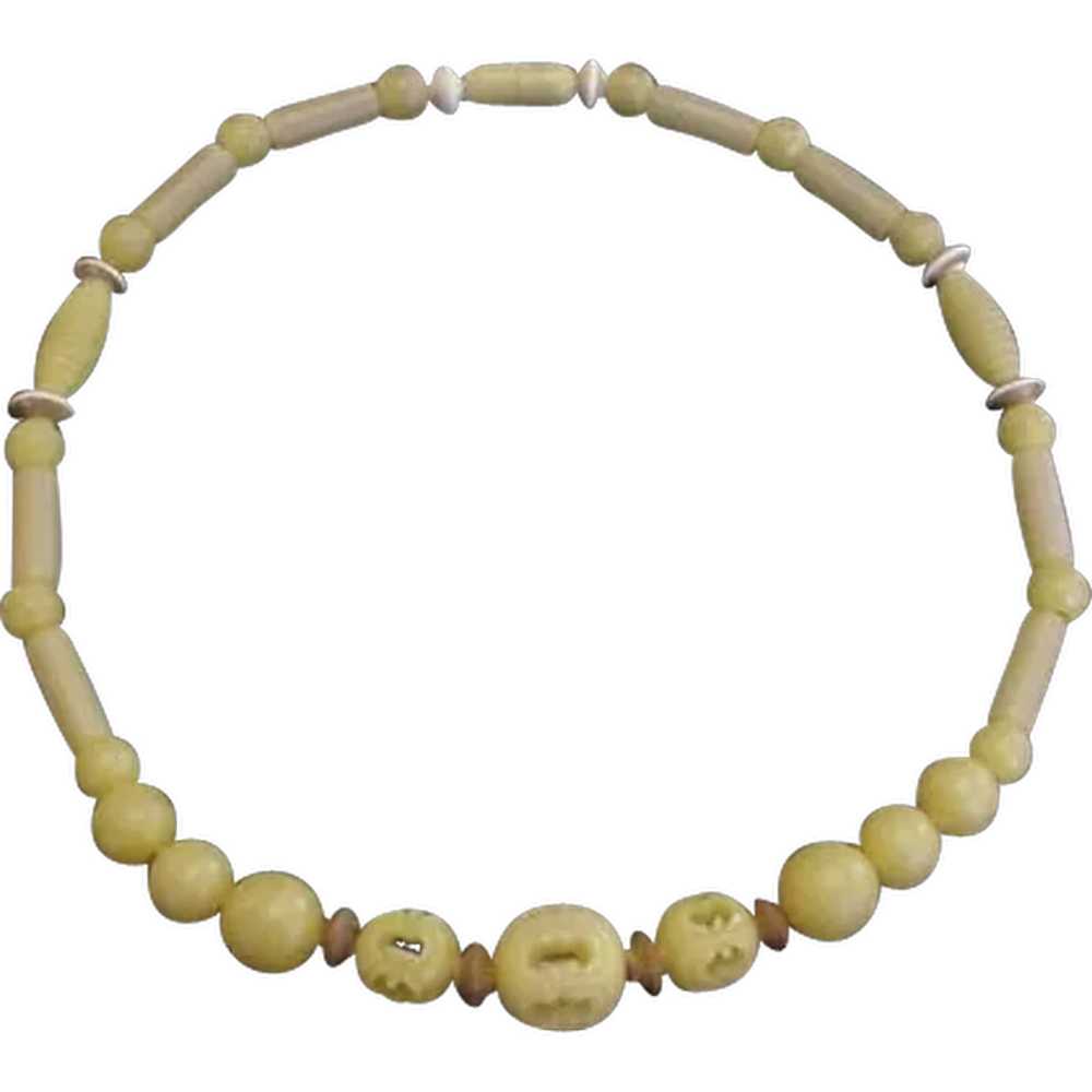 Carved Galalith Necklace - image 1
