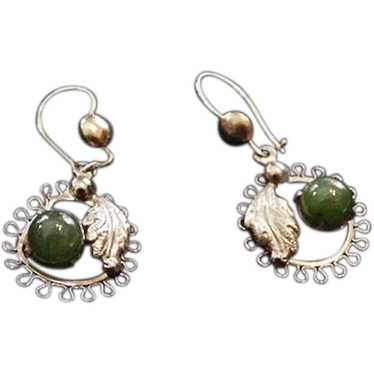 Sorrento Sterling Silver and Jade Earrings