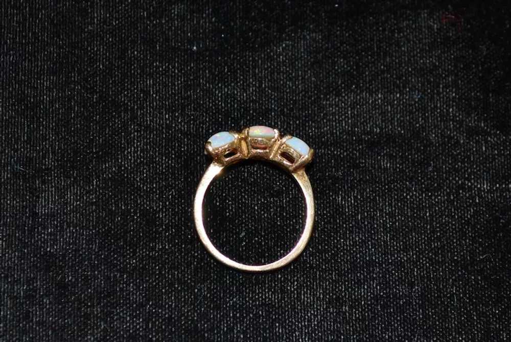 14k Three Opal Ring - 1920's - image 5