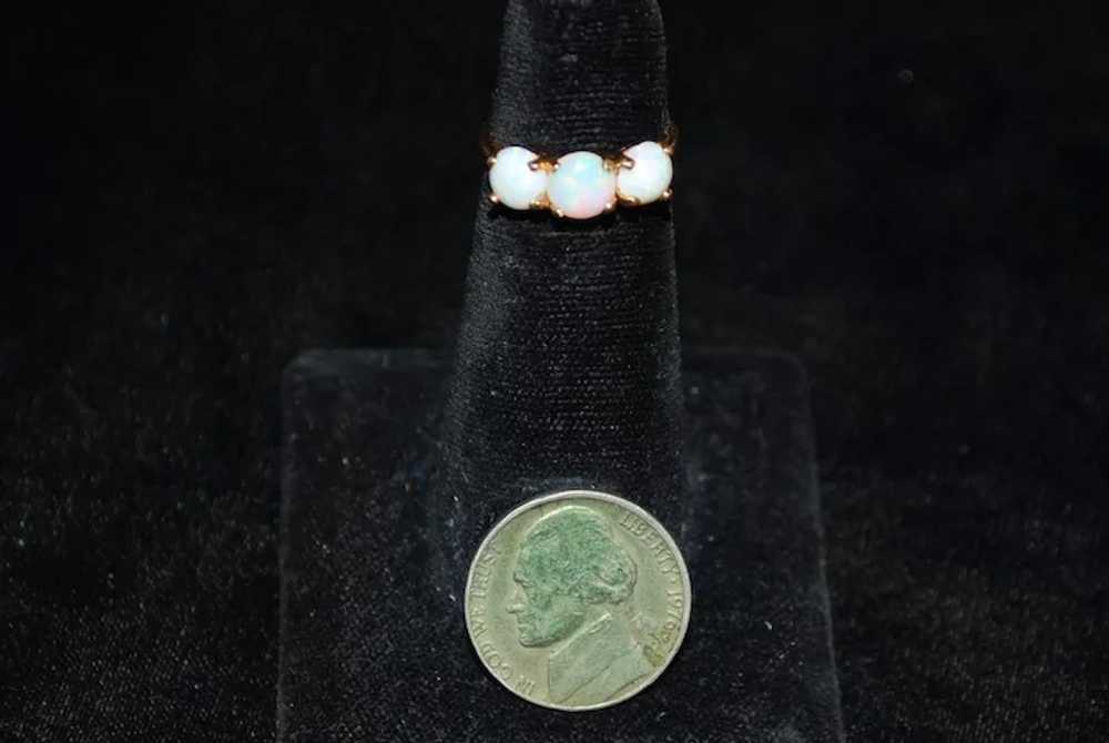 14k Three Opal Ring - 1920's - image 6
