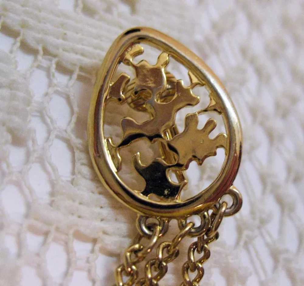 Sexy Vintage Golden Chain Tassel Clip Earrings - image 4