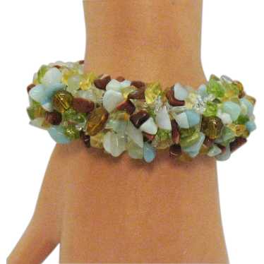 Bold Vintage Gemstone Nugget Stretch Bracelet 108.