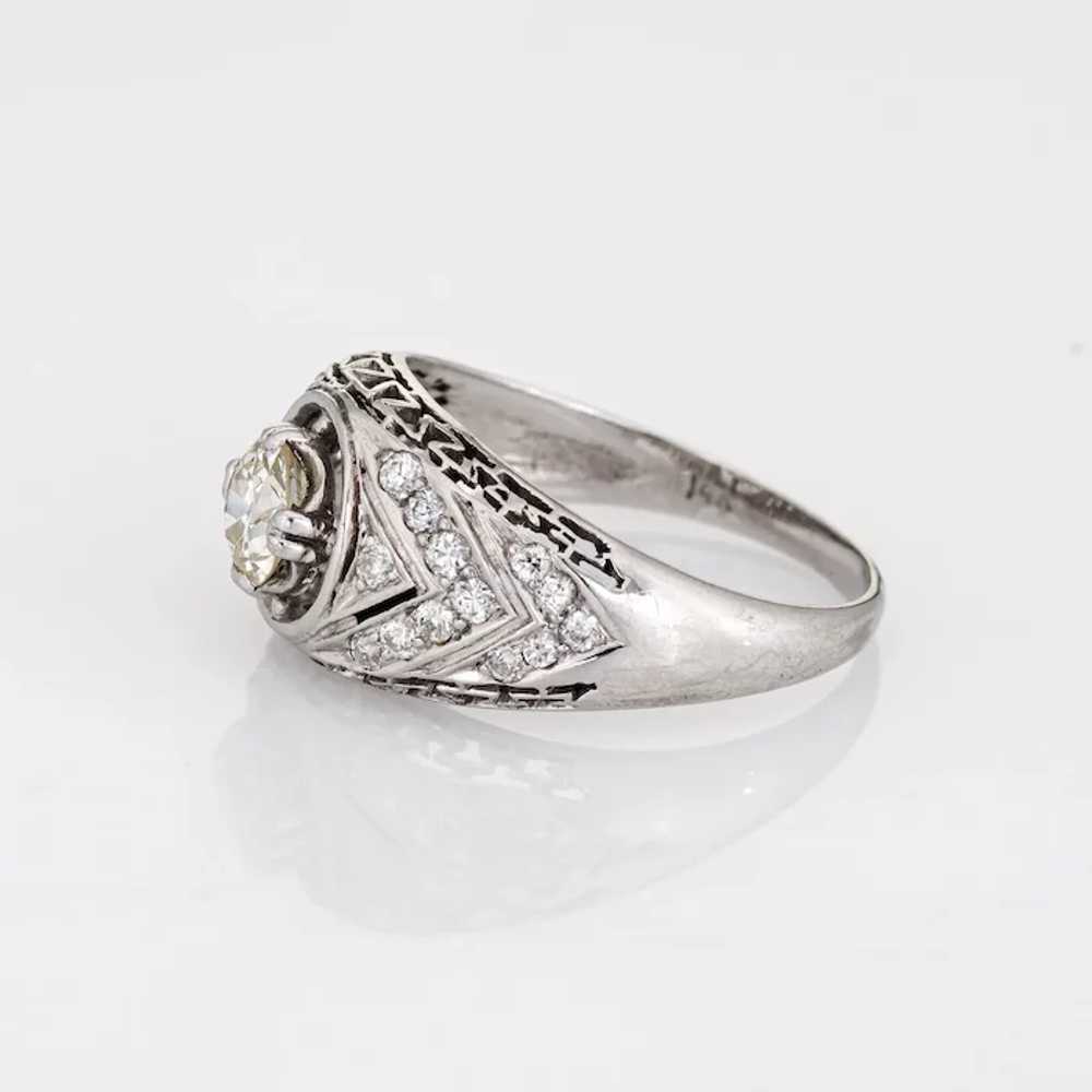 Vintage Art Deco Diamond Ring 14 Karat Gold Filig… - image 4