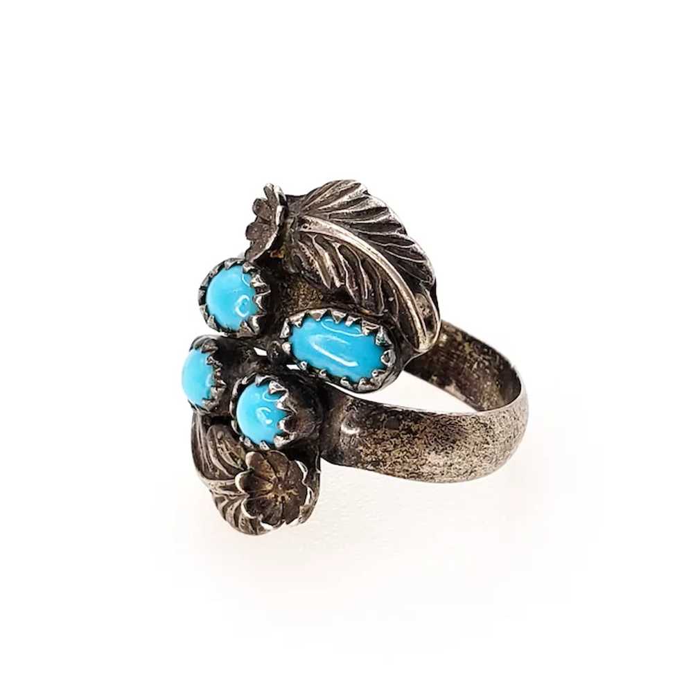 Vintage 1960s Blue Turquoise and Sterling Silver … - image 2