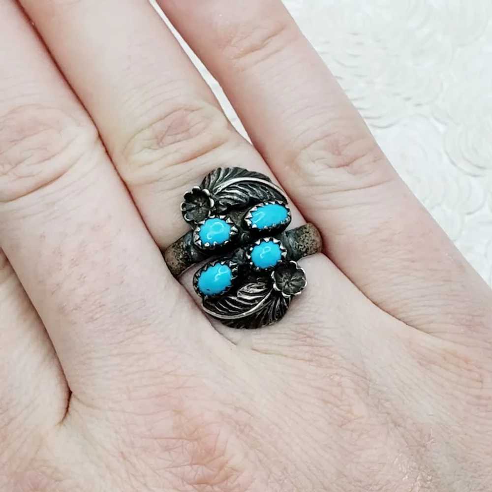 Vintage 1960s Blue Turquoise and Sterling Silver … - image 7