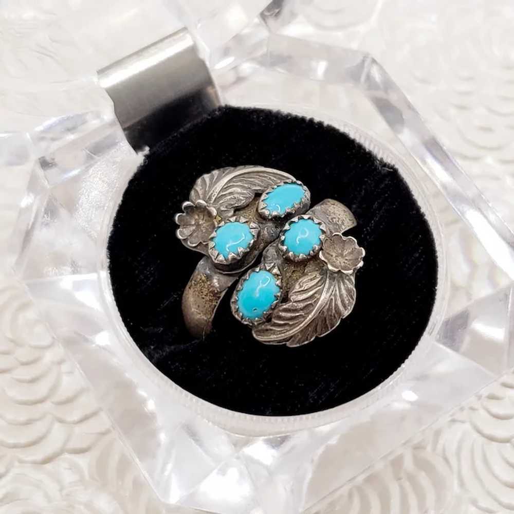 Vintage 1960s Blue Turquoise and Sterling Silver … - image 8