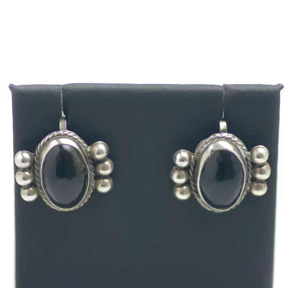 Vintage 1940s TAXCO Mexico Black Onyx and Sterlin… - image 5
