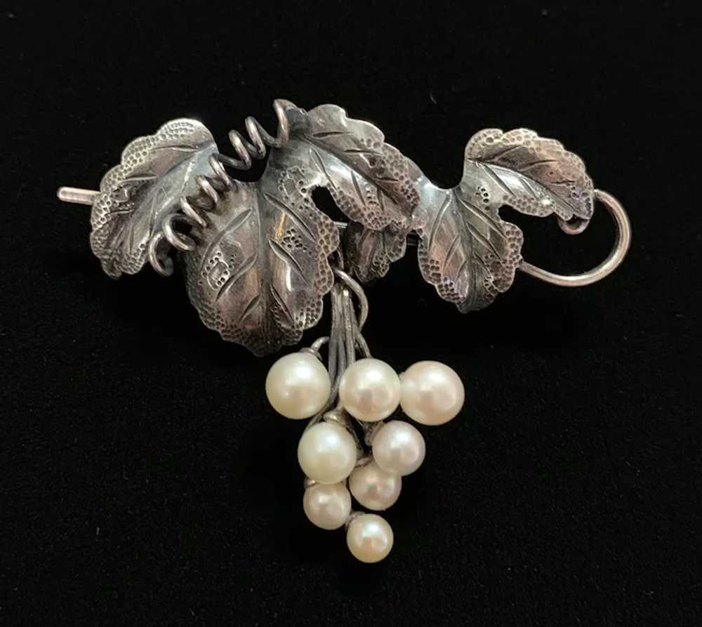 Articulated Repoussé Sterling-and-Cultured Pearls… - image 2