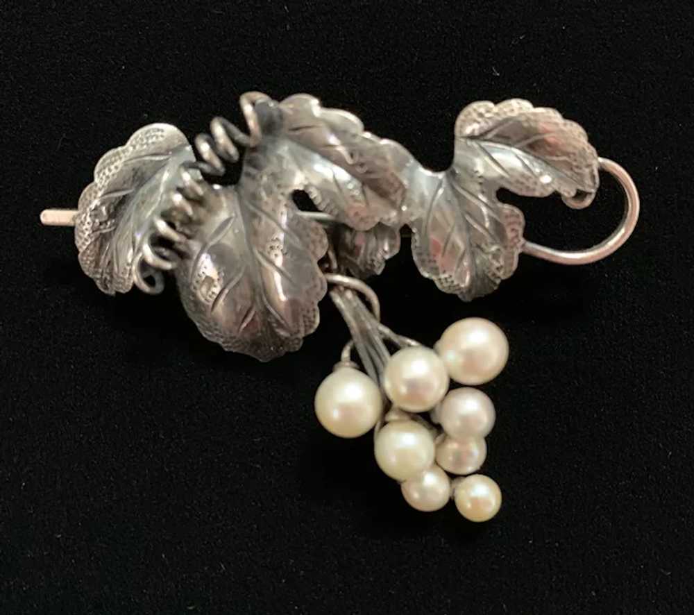 Articulated Repoussé Sterling-and-Cultured Pearls… - image 3