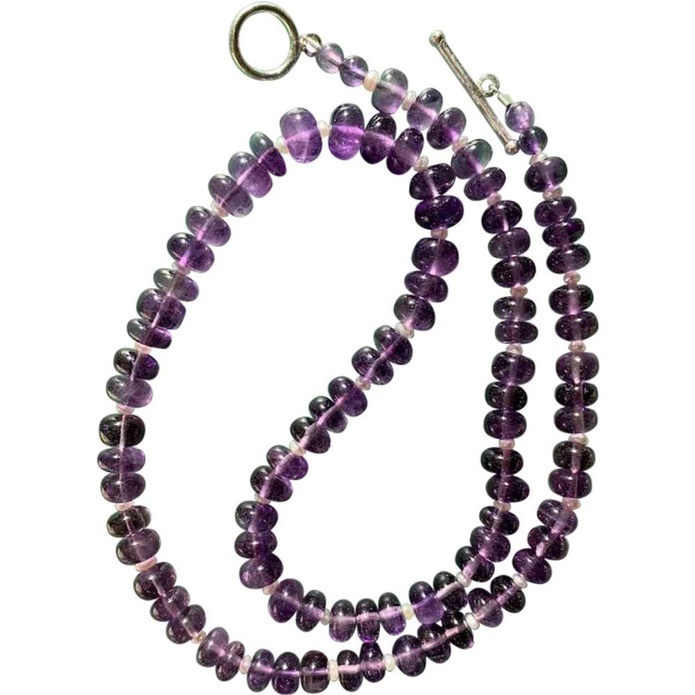 Vintage Amethyst with Cultured Pearls Necklace - image 1