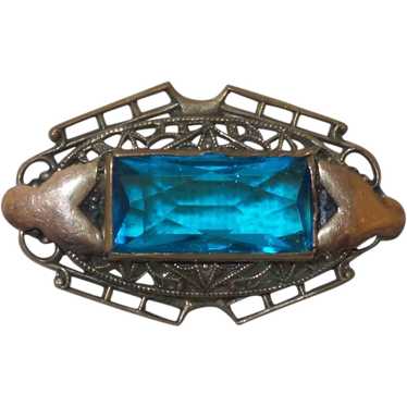 Vintage Czech Stone Brooch - image 1